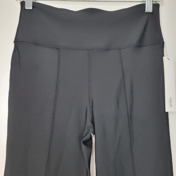 NWT Bloomingdale's Exclusive Aqua High Rise Split Hem Bootcut Leggings Black - Picture 5 of 10